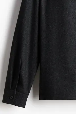 Chemise en laine mélangée - Gris foncé — photo 2