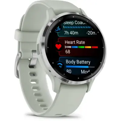 Garmin Venu 3S Silver avec bracelet vert sauge 010-02785-01 — photo 3