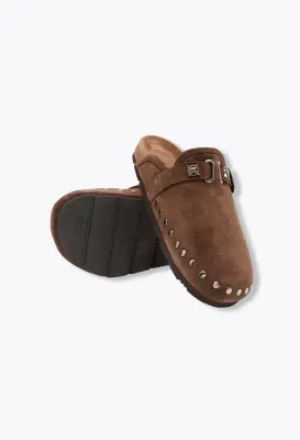 Sabot en cuir clouté Femme — photo 3