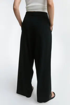 Pantalon avec détail croisé - Bleu marine — photo 3