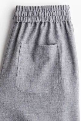 Pantalon évasé avec cordon de serrage - Gris chiné — photo 4