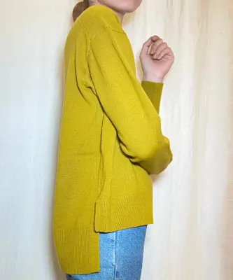 Pull cachemire coloris jaune - ref 21332 - CT Plage — photo 2