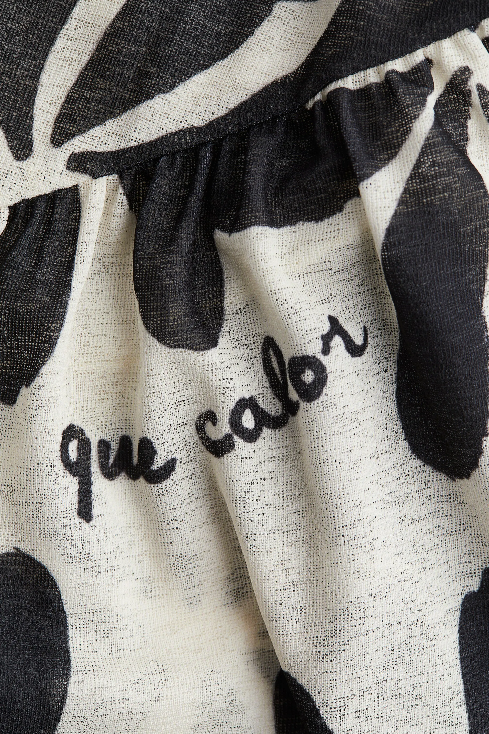 Jupe en maille vaporeuse - Blanc/noir/fleuri