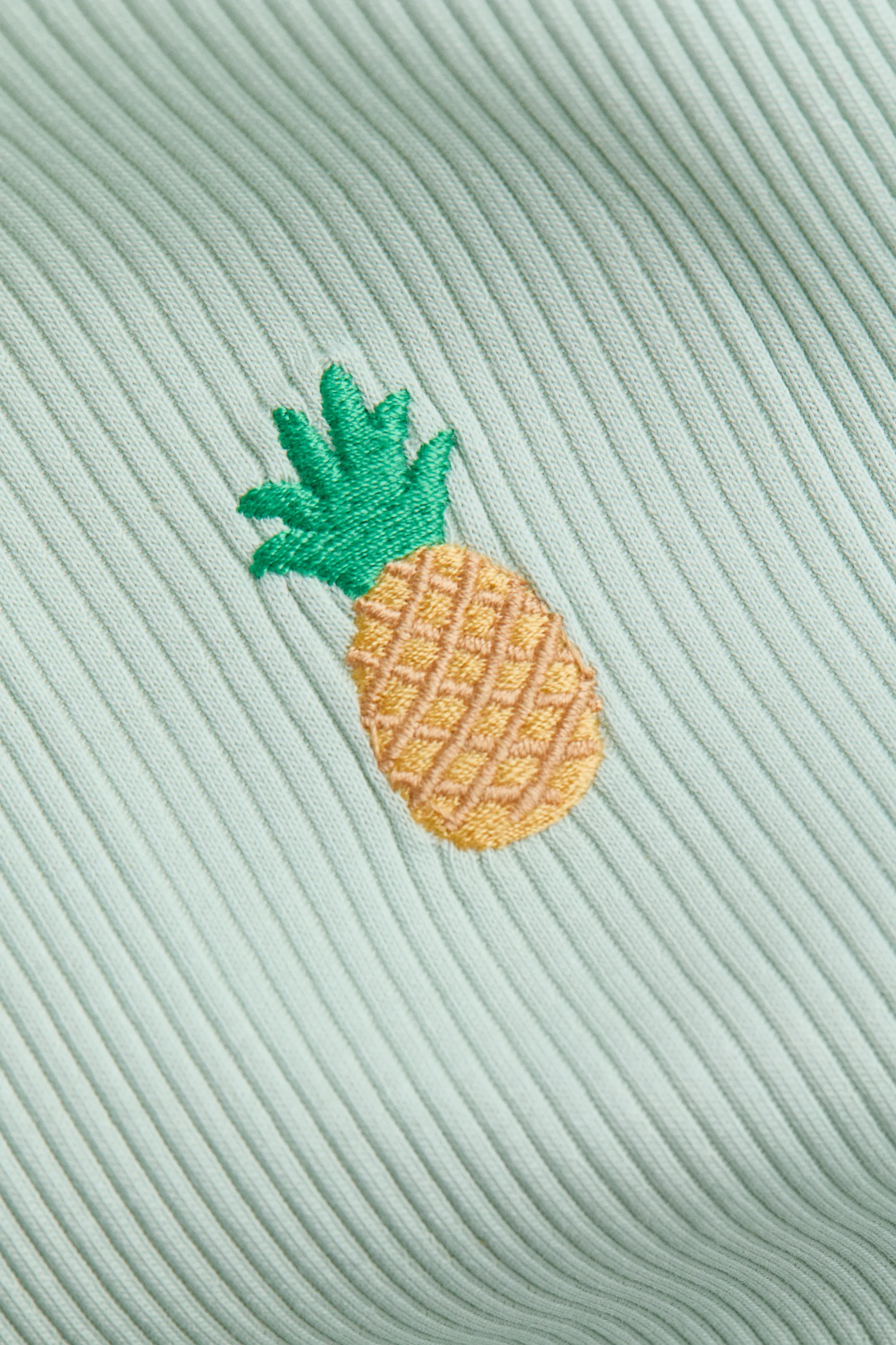 Top à bretelles fines avec détail brodé - Turquoise clair/ananas