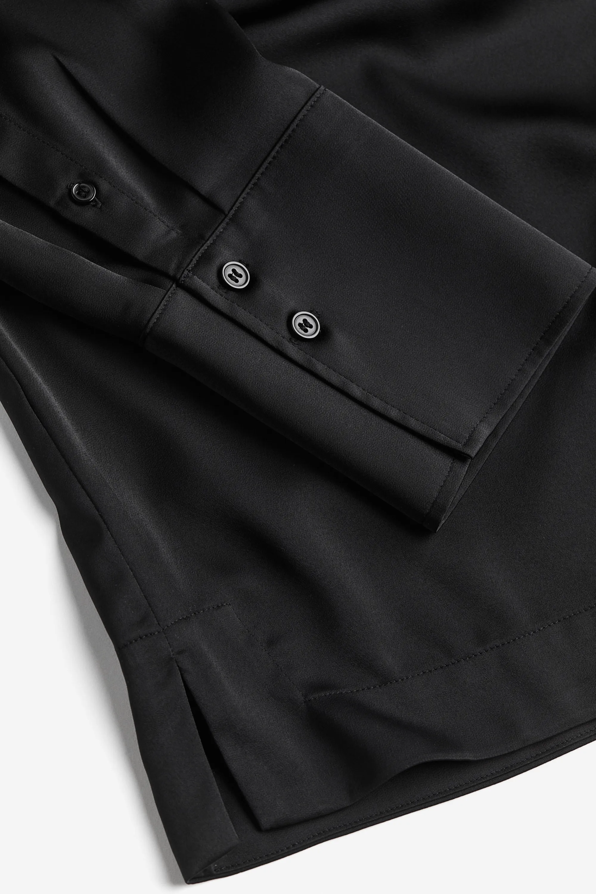 Robe en satin avec détail à nouer - Noir