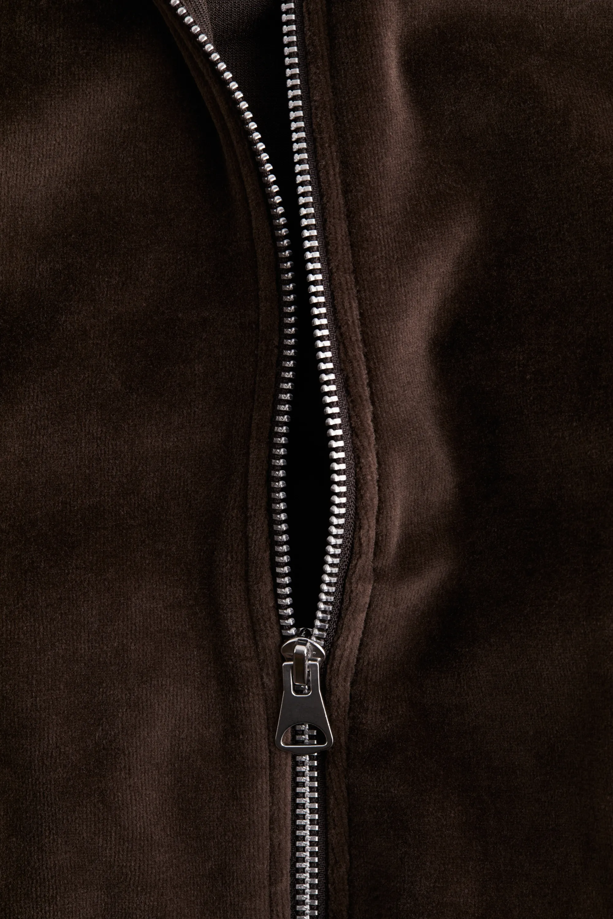 Veste zippée en velours - Marron foncé