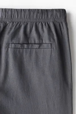 Pantalon Relaxed Fit en lin mélangé - Gris foncé — photo 2
