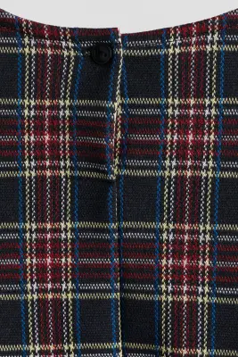 Robe à carreaux en jersey - Bleu foncé/carreaux — photo 2