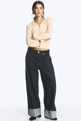 Jean baggy ample taille basse Peggy - Blue Rinse – Bleu foncé — photo 2