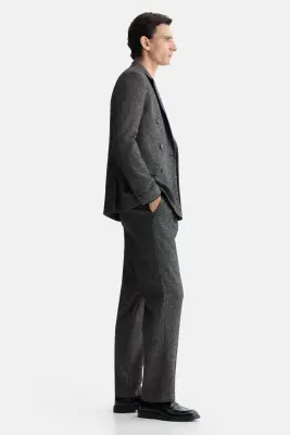 Pantalon chic Regular Fit - Gris foncé chiné — photo 2