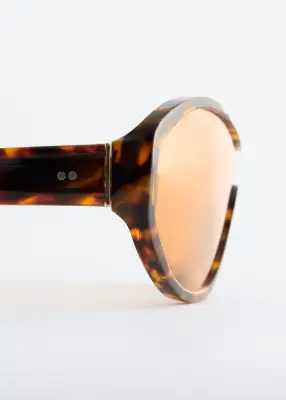 Lunettes de soleil ovales en acétate - Écaille de tortue orange — photo 4
