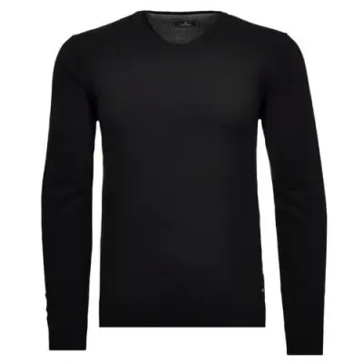 RAGMAN PULL COTON CASHMERE COL V Noir — photo 1