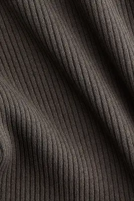 Robe en maille côtelée avec col cheminée - Taupe foncé — photo 5