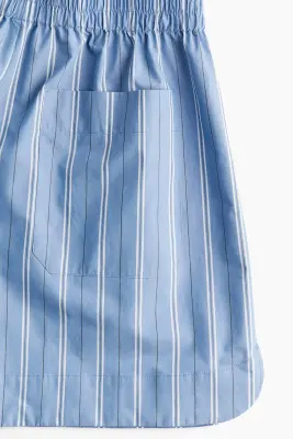 Short à taille élastique - Bleu/rayé — photo 2