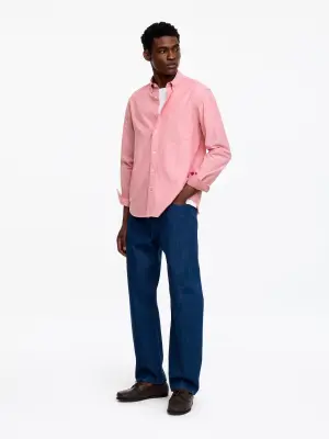Chemise Oxford classique - Pêche — photo 2