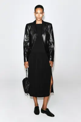 ROBE MIDI CONTRASTÉE - NOIR — photo 1
