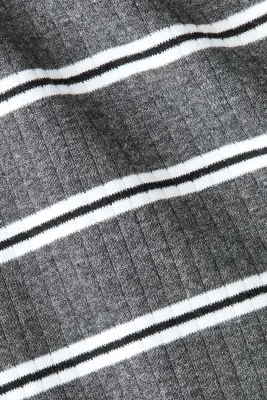 Pantalon en coton mélangé - Gris foncé/rayé — photo 3
