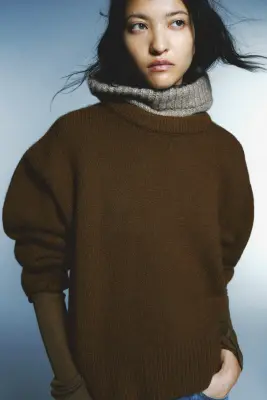 Pull oversize - Marron foncé — photo 2