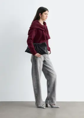 Cardigan en maille fine - Rouge foncé — photo 4