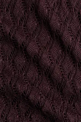 Pantalon scintillant en maille pointelle - Rouge prune — photo 5
