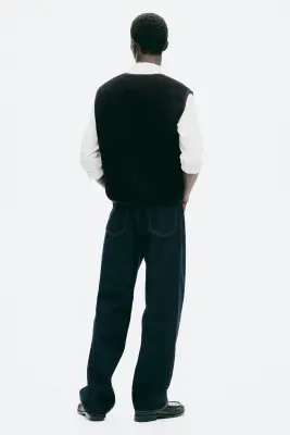 Veste sans manches en laine mélangée - Noir — photo 2