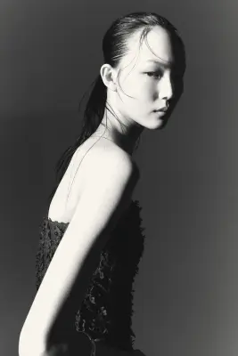 Robe bandeau frangée - Marron foncé — photo 3
