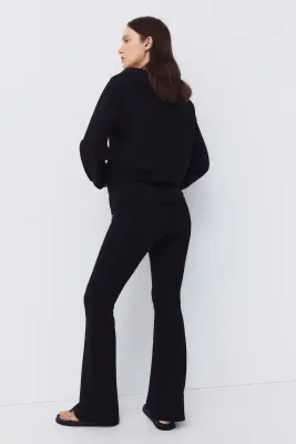 MAMA Legging évasé en jersey romanite - Noir — photo 2