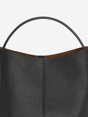 Petit sac seau en cuir - Noir — photo 4