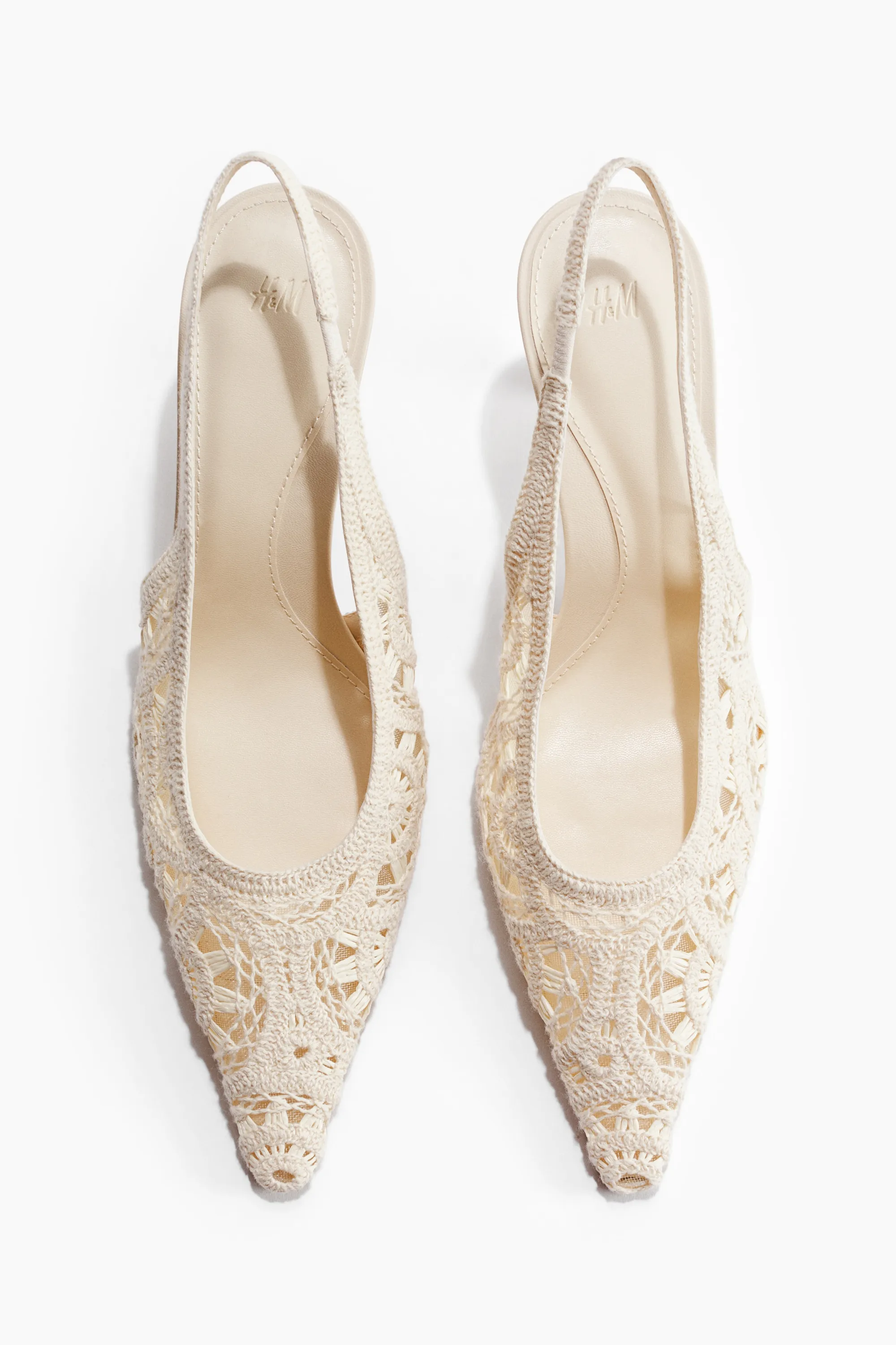 Escarpins à talon avec bride arrière - Crème