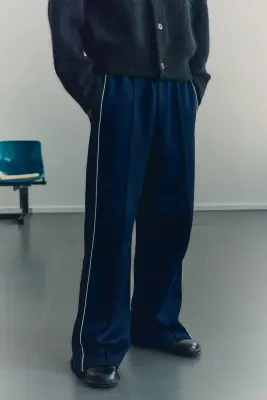 Pantalon de survêtement évasé Regular Fit - Bleu foncé — photo 1