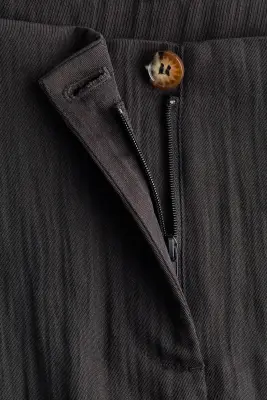 Pantalon froissé à jambes barrel - Gris foncé — photo 5