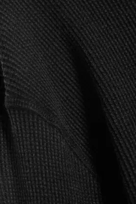 T-shirt structuré décontracté à manches longues - Noir délavé — photo 4