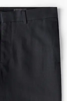 Pantalon évasé Regular Fit en lin mélangé - Noir — photo 2