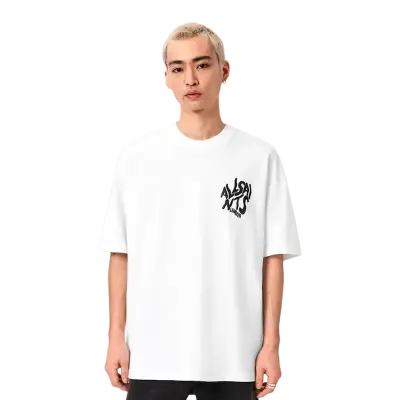 ALLSAINTS Orlando Logo Print Oversized T-Shirt Ashen White — photo 2