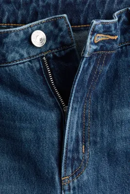 Barrel High Waist Ankle Jeans - Bleu denim foncé — photo 4