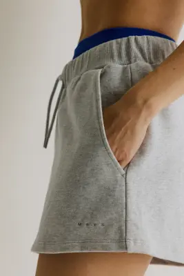 Short de sport molletonné Regular Fit - Gris clair chiné — photo 3