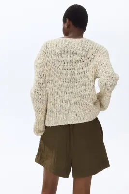 Short avec cordon de serrage - Vert kaki foncé — photo 3