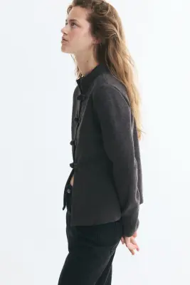 Gilet à boutons noués - Gris foncé chiné — photo 3