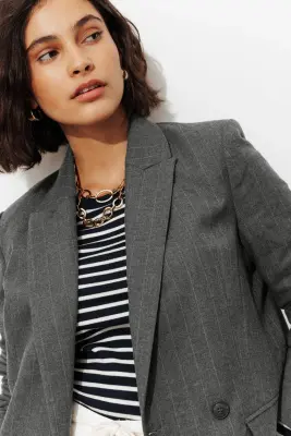 Veste de tailleur rayée Femme — photo 5