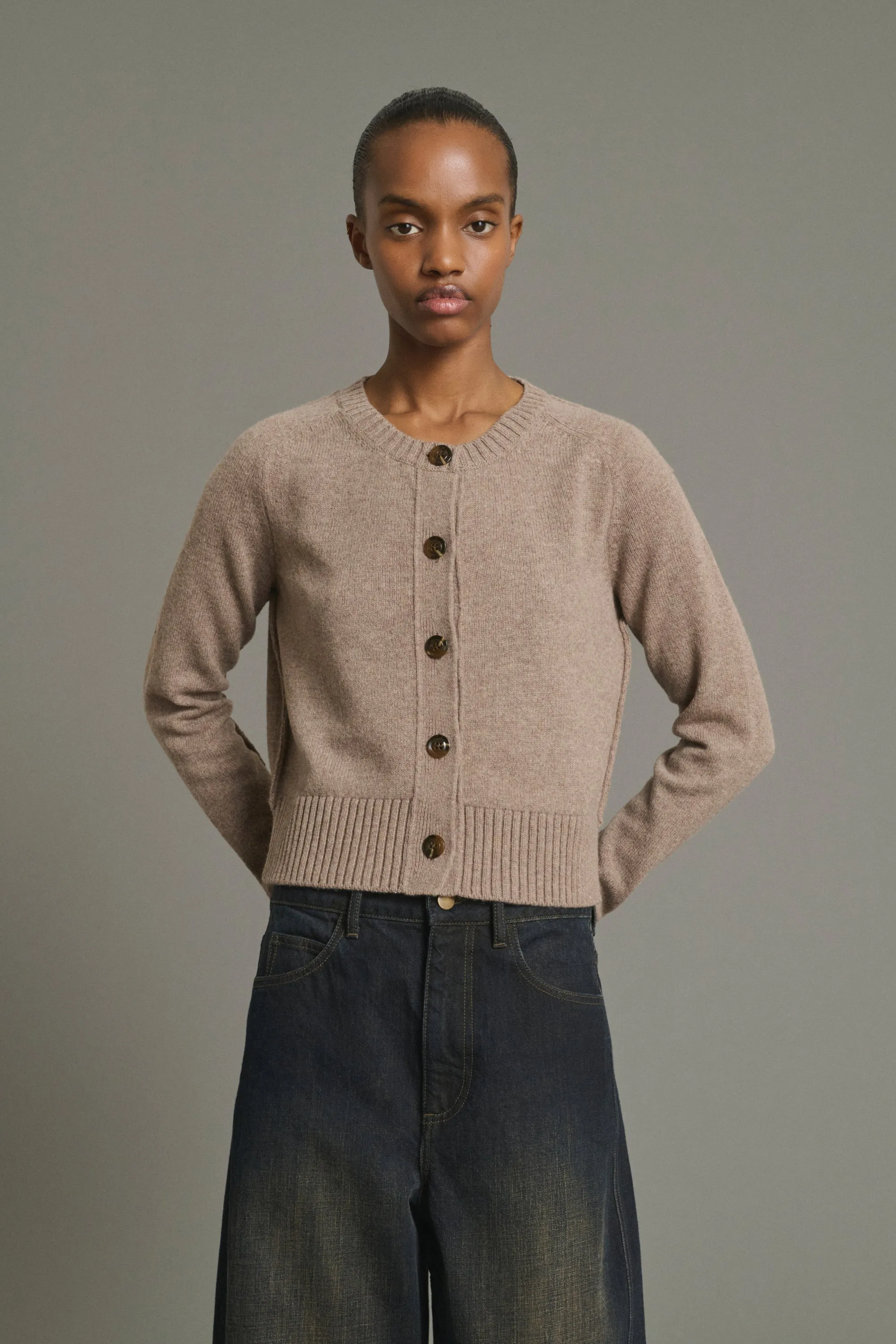 CARDIGAN VIRGINIA BEIGE CHINÉ