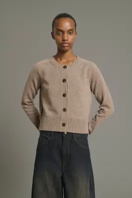 CARDIGAN VIRGINIA BEIGE CHINÉ — photo 1