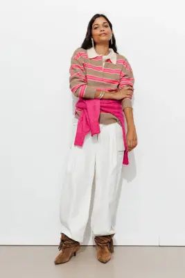 Pull polo rayé Femme — photo 3