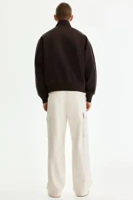 Pantalon cargo Relaxed Fit en coton - Crème — photo 2