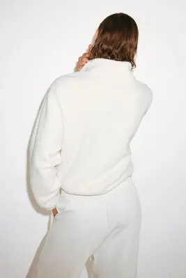 Veste de sport en tissu Teddy bear - Ivoire — photo 4