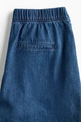 Short en denim avec taille élastique - Bleu denim — photo 5