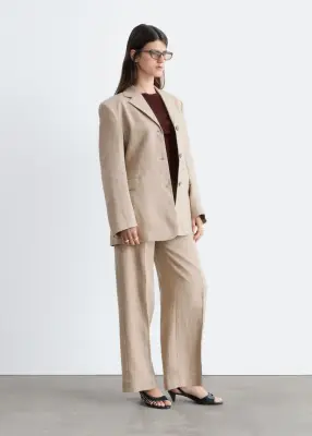 Pantalon habillé en lin - Beige — photo 3