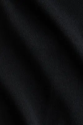 Top à bretelles en maille côtelée de soie mélangée - Noir — photo 4