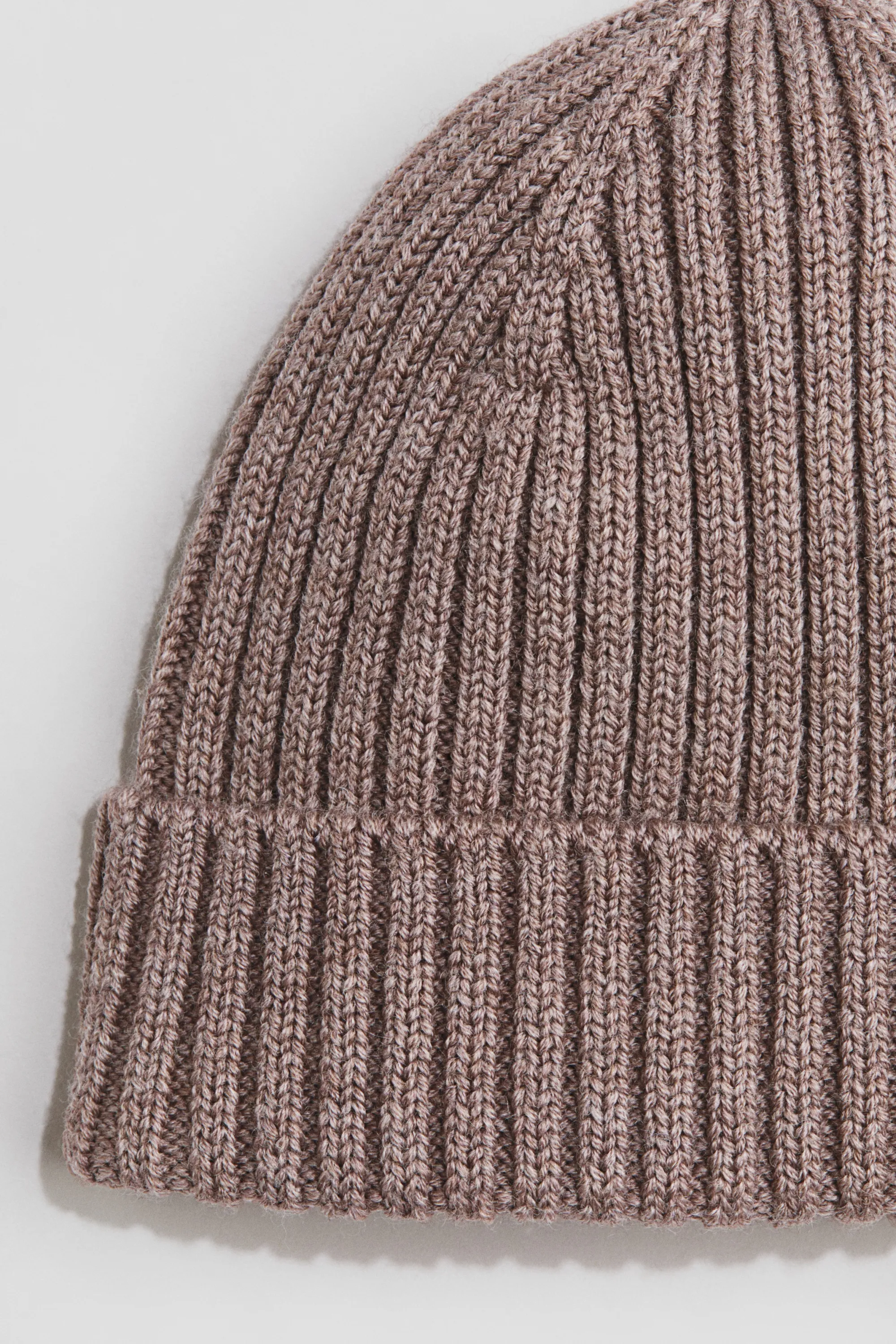 Bonnet en laine mérinos - Beige foncé