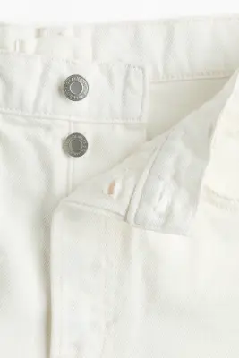 Short en denim avec bords à cru - Ivoire — photo 4