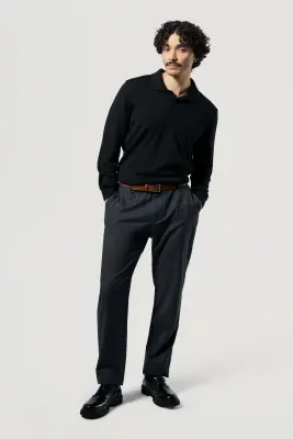 Le pull col polo - Noir — photo 3